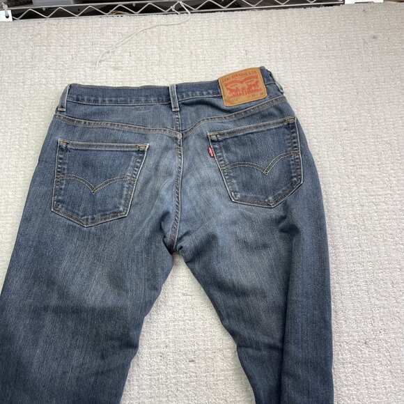 Levis Jeans 513 Mens 30x32 Blue Slim Straight American Workwear Dark Wash Denim - Picture 8 of 10